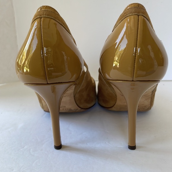 Kate Spade Carmen Peep Toe Suede Leather Pumps - Picture 3 of 9